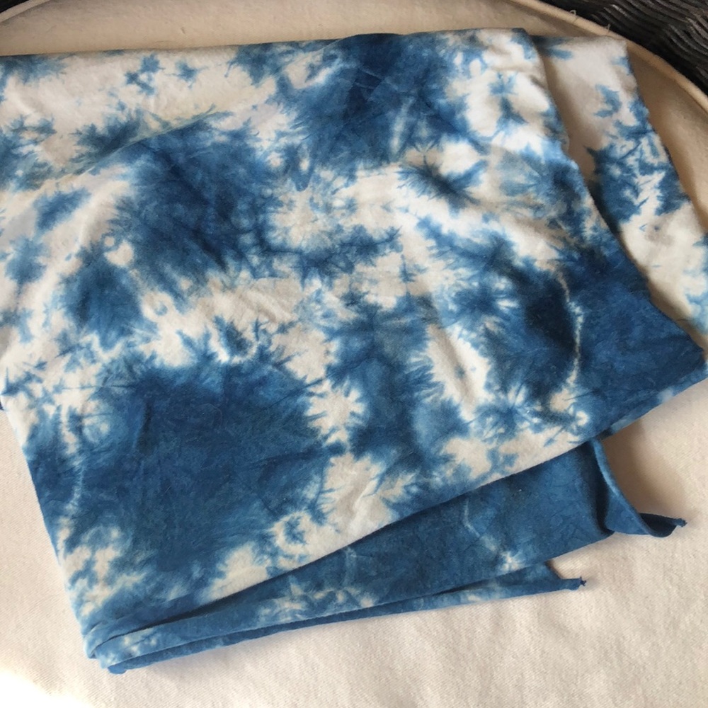 Indigo dyed shibori organic cotton scarf / wrap